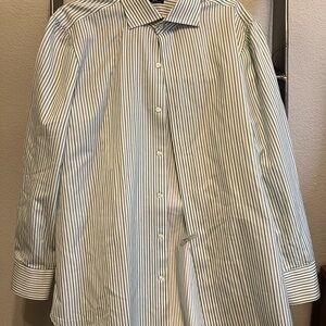 Finamore 1925 Napoli Striped Button-Up Shirt 17.5